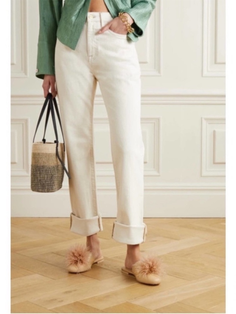 Cult Gaia Ray Ostrich Feather Mules, size 39.5, color Sand - Picture 6 of 6